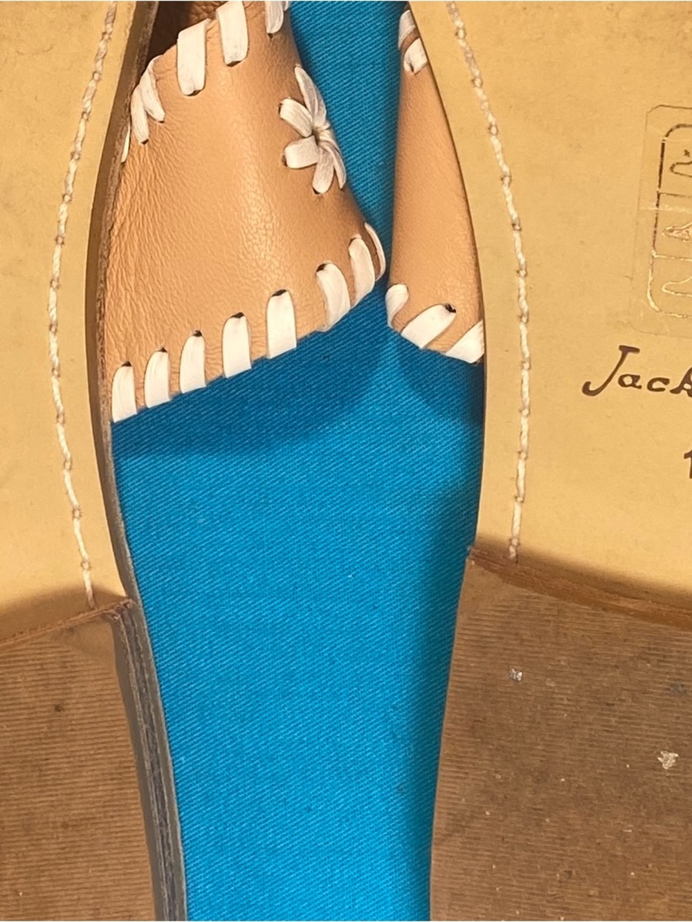 Jack Rogers Beige Leather Thong Sandals - Picture 4 of 6